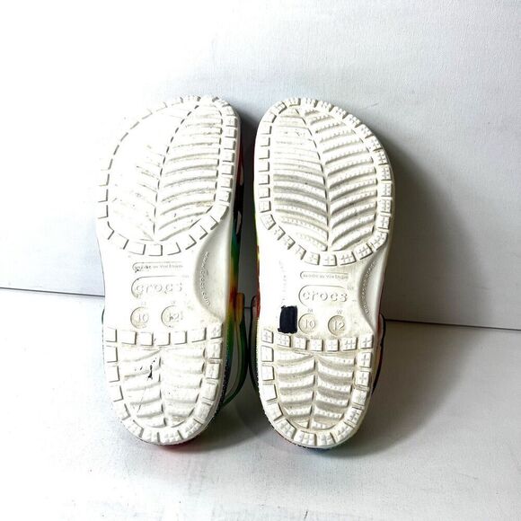 Crocs Retro Classic Clog Womens Sz 12 Tie Dye Multicolor Slip On Shoe Mens Sz 10 - Picture 11 of 11